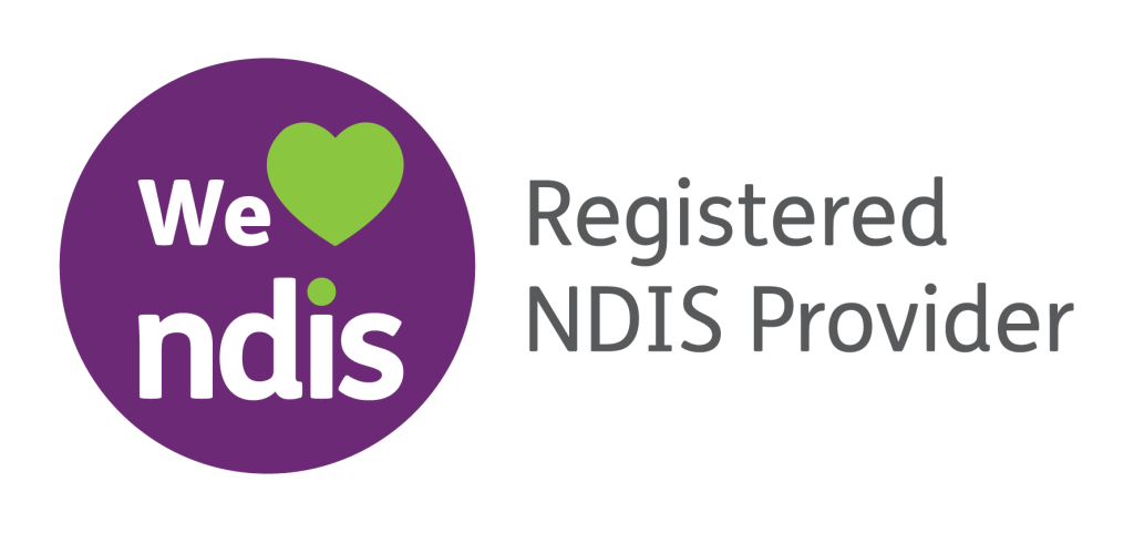 Logo reads We heart NDIS Registered provider